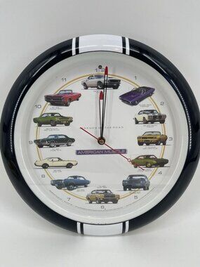 Vintage 2006 American Muscle Legends Of The Road Wall Clock Graphic Man Cave Car